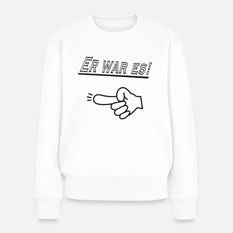 Er war es - Frauen Premium Bio Pullover - Weiß