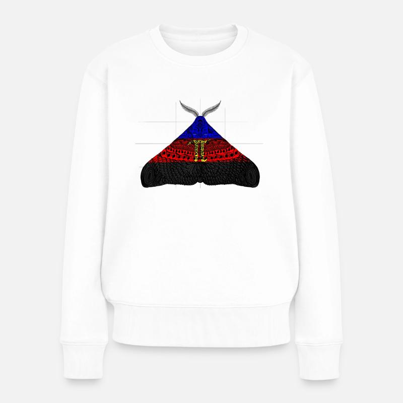 Polyamor pride Motte Motiv A - Frauen Premium Bio Pullover - Weiß