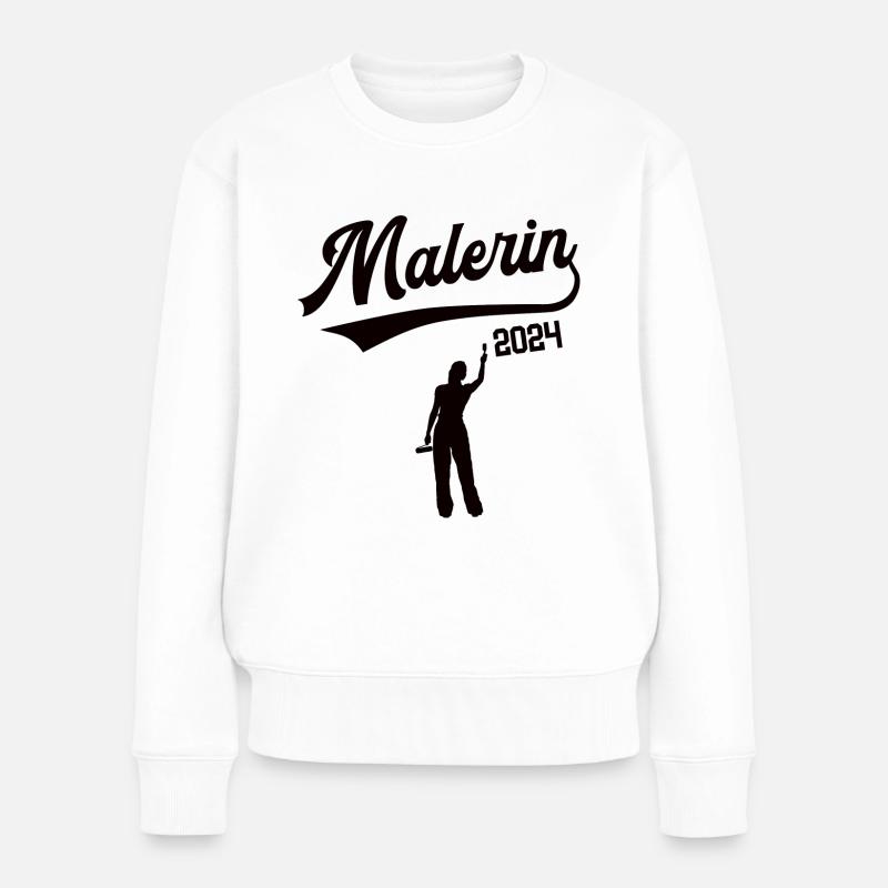 Malerin 2024 Beruf Malerei Lackiererin Azubi - Frauen Premium Bio Pullover - Weiß