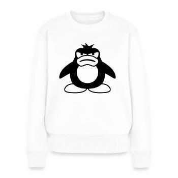 Pingouin En colère Malheureux Mauvaise humeur - Pull Premium bio Femme - blanc - Devant - Julia (174cm)