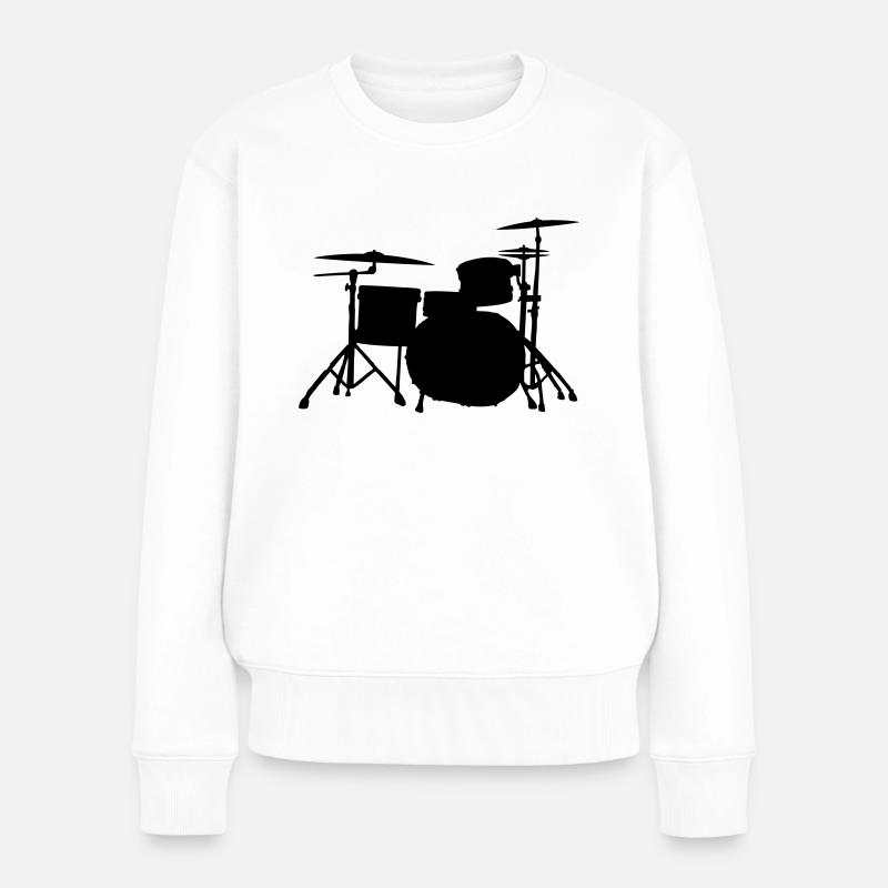 Drums Silhouette ReDesign 2 - Women's Premium Organic Jumper - white