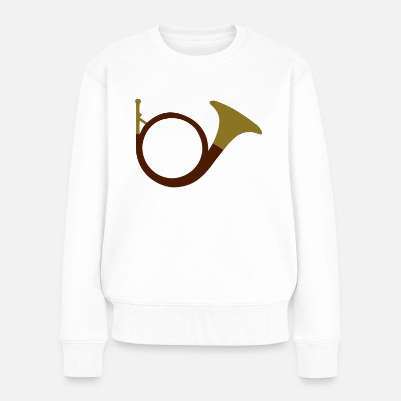 Waldhorn - Frauen Premium Bio Pullover - Weiß