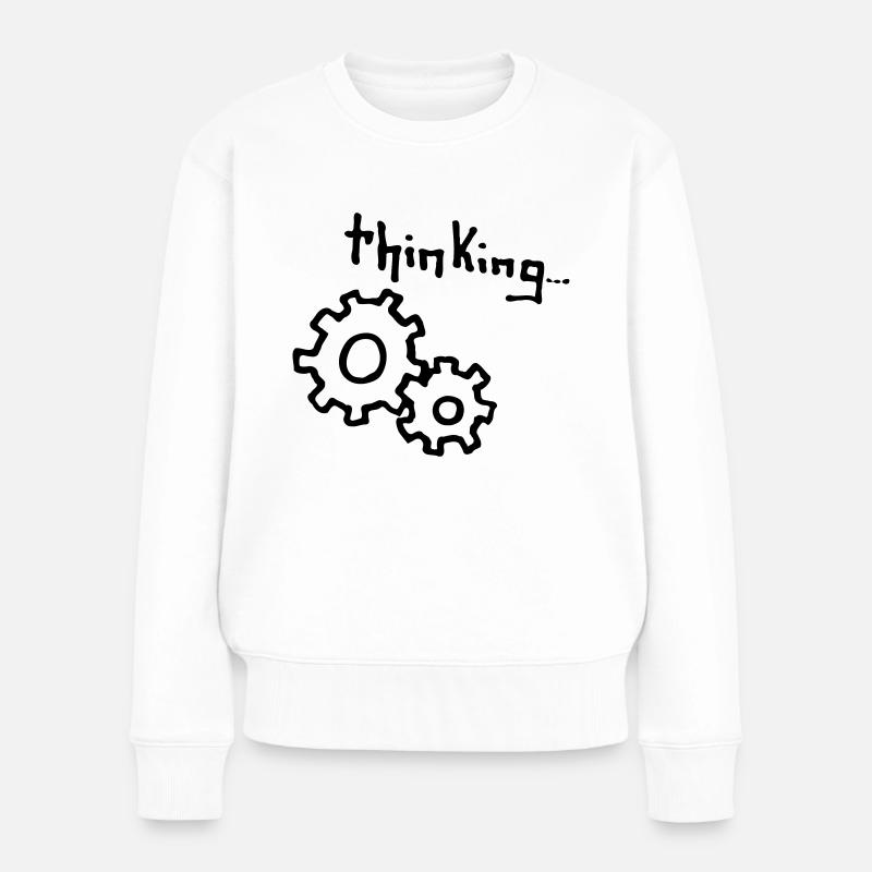 thinking - Women's Premium Organic Jumper - white