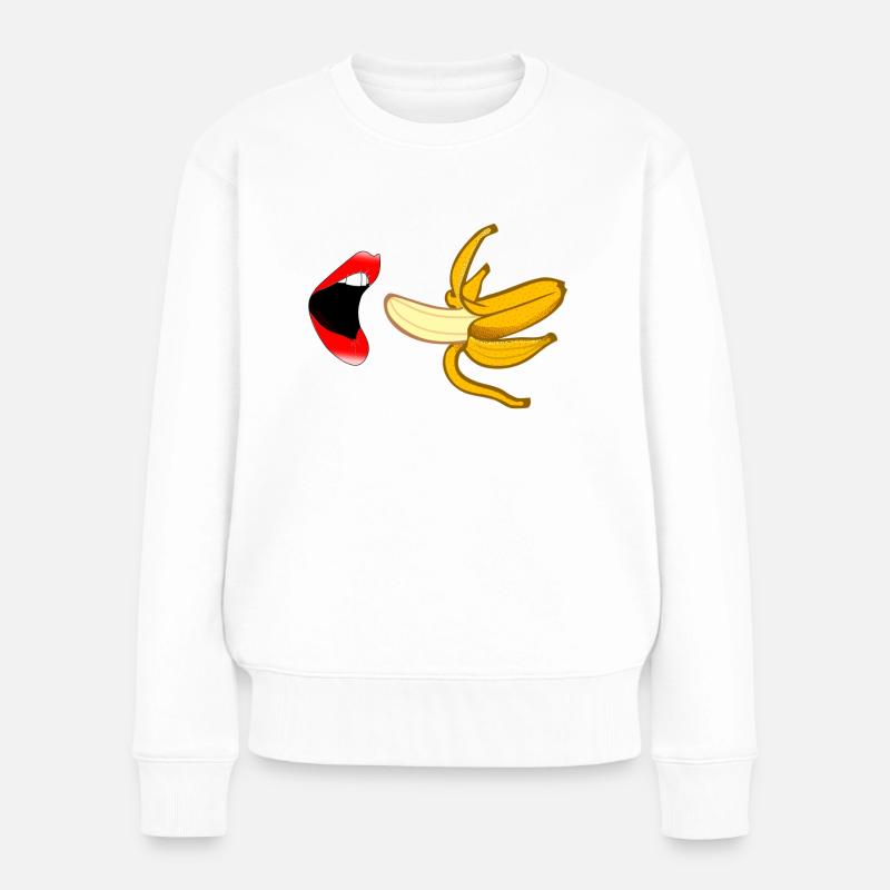 Banana - Frauen Premium Bio Pullover - Weiß