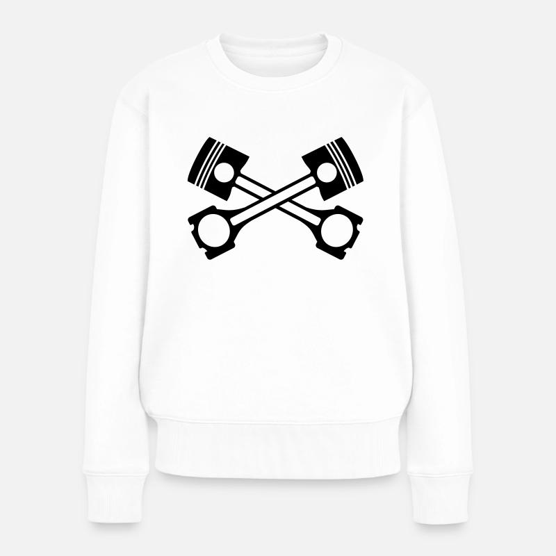 Kolben - Frauen Premium Bio Pullover - Weiß
