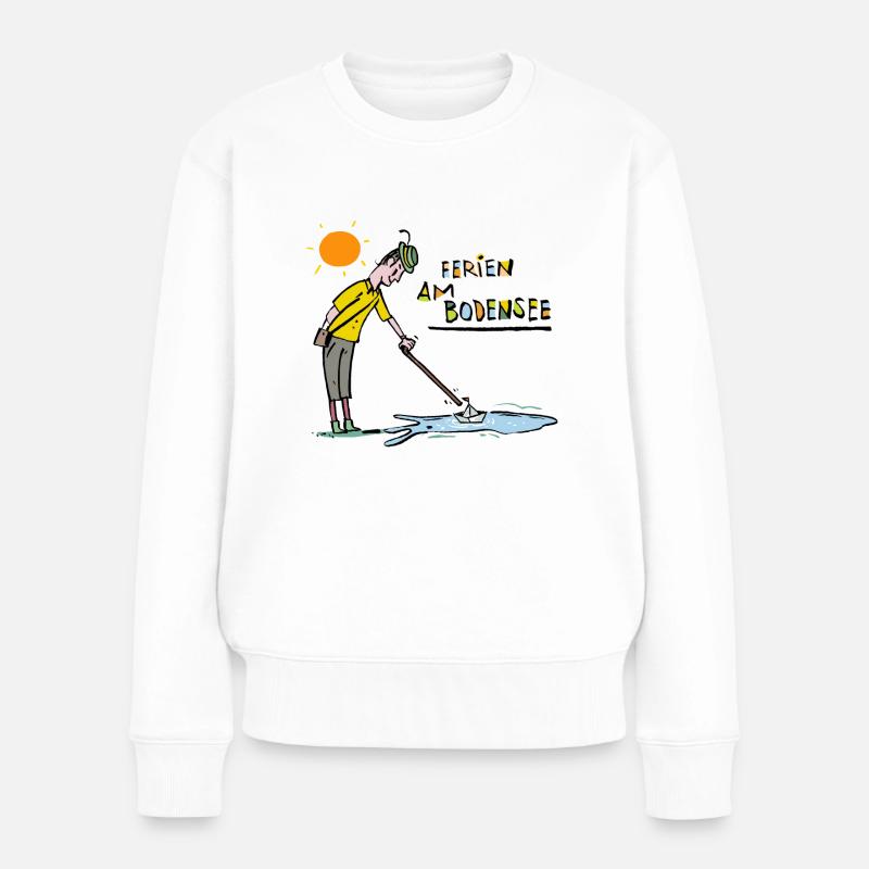 Bodensee, - Frauen Premium Bio Pullover - Weiß