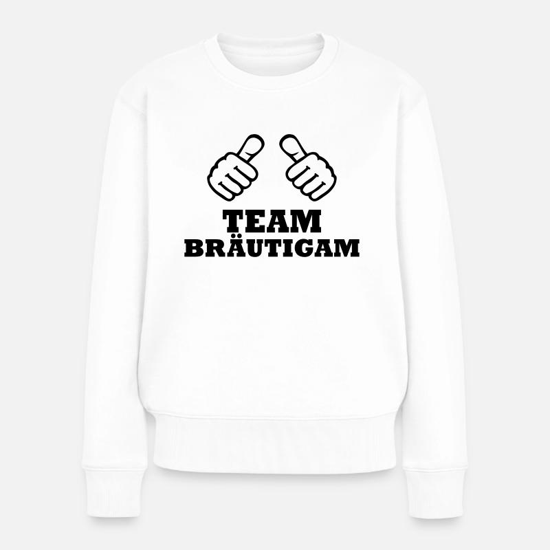 Team Bräutigam - Frauen Premium Bio Pullover - Weiß
