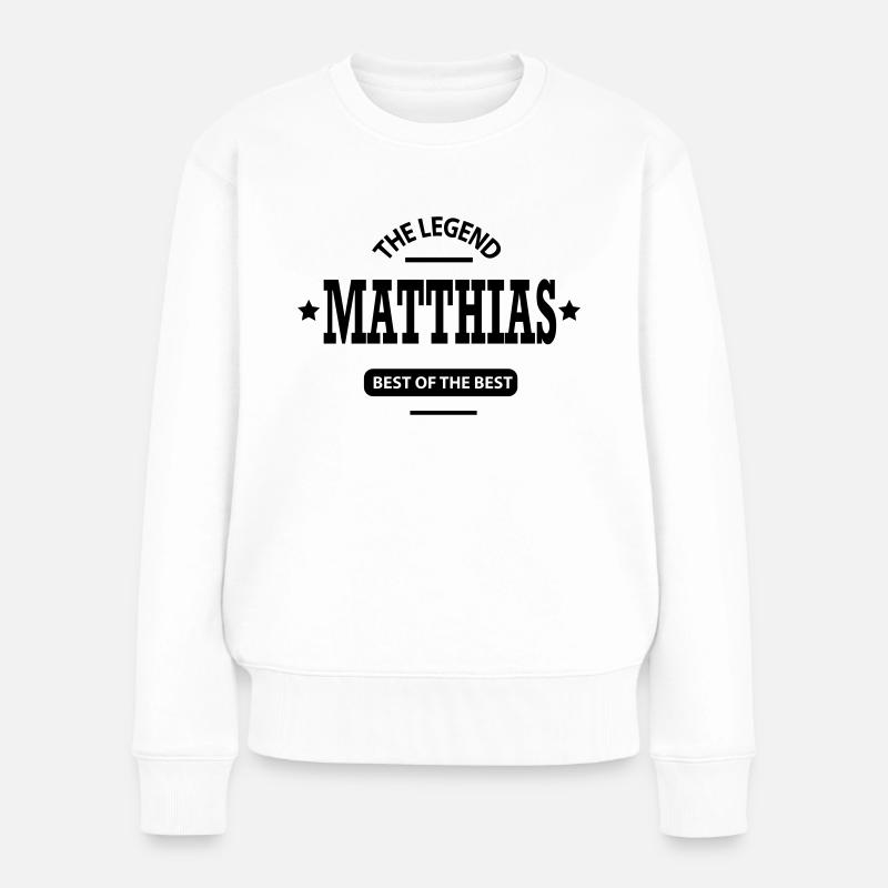 matthias - Frauen Premium Bio Pullover - Weiß