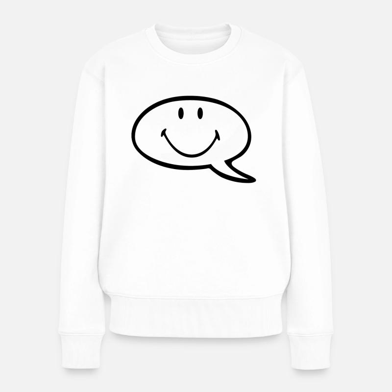 Smiley Speech Bubble - Frauen Premium Bio Pullover - Weiß