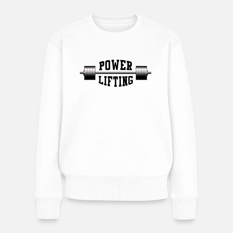 powerlifting02 - Frauen Premium Bio Pullover - Weiß