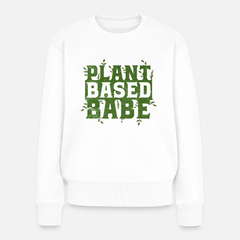 Usine basée végétalien végétalisme plantes saines - Pull Premium bio Femme - blanc