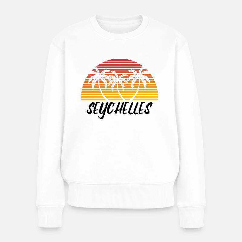 Seychellen - Frauen Premium Bio Pullover - Weiß