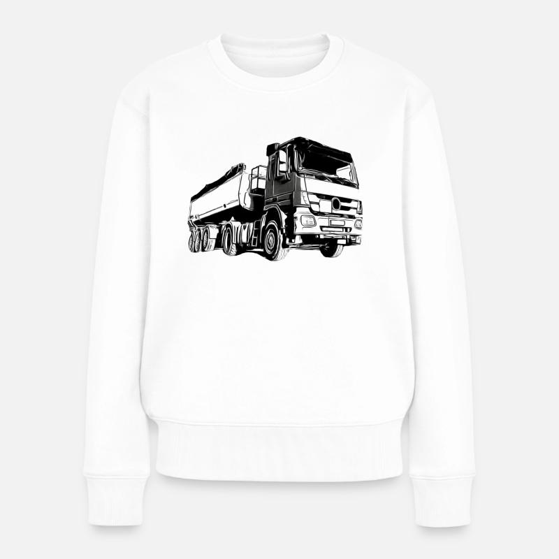 Lastwagen - Frauen Premium Bio Pullover - Weiß
