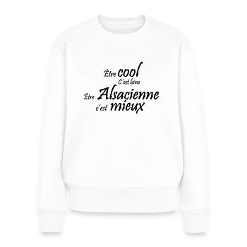 Etre Alsacienne - Pull Premium bio Femme - blanc - Devant - Julia (174cm)