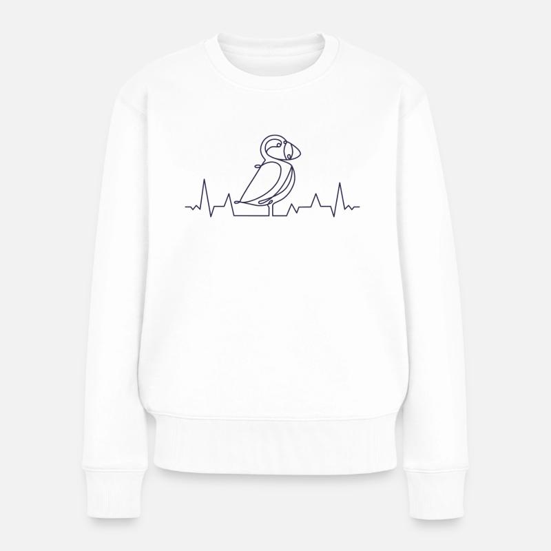 Papageitaucher Island Papageientaucher Puffin - Frauen Premium Bio Pullover - Weiß