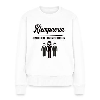 Klempnerin Chefin Selbstständigkeit Klempnerei - Frauen Premium Bio Pullover - Weiß - Vorne - Julia (174cm)