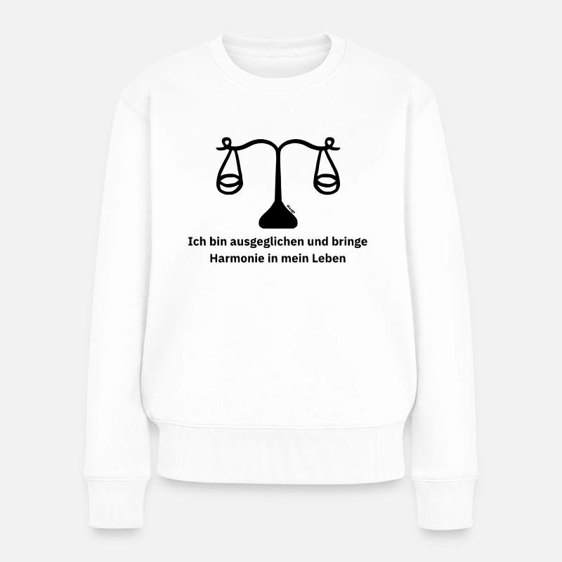 Sternzeichen Waage - Frauen Premium Bio Pullover - Weiß