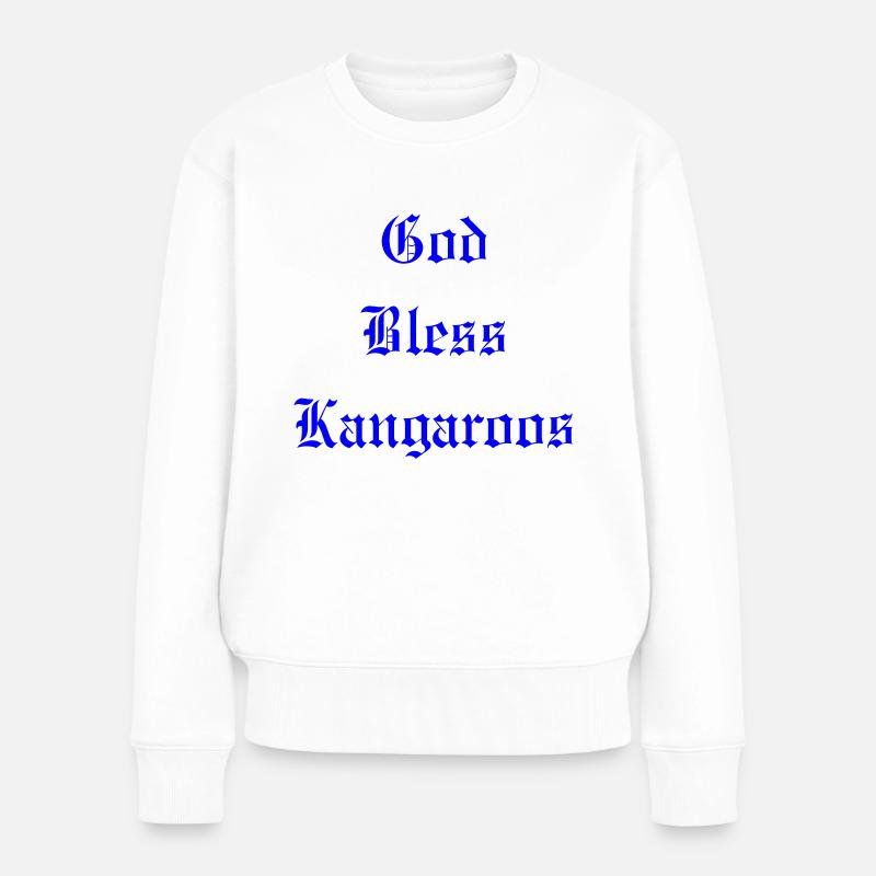 Que Dieu bénisse les kangourous - Pull Premium bio Femme - blanc