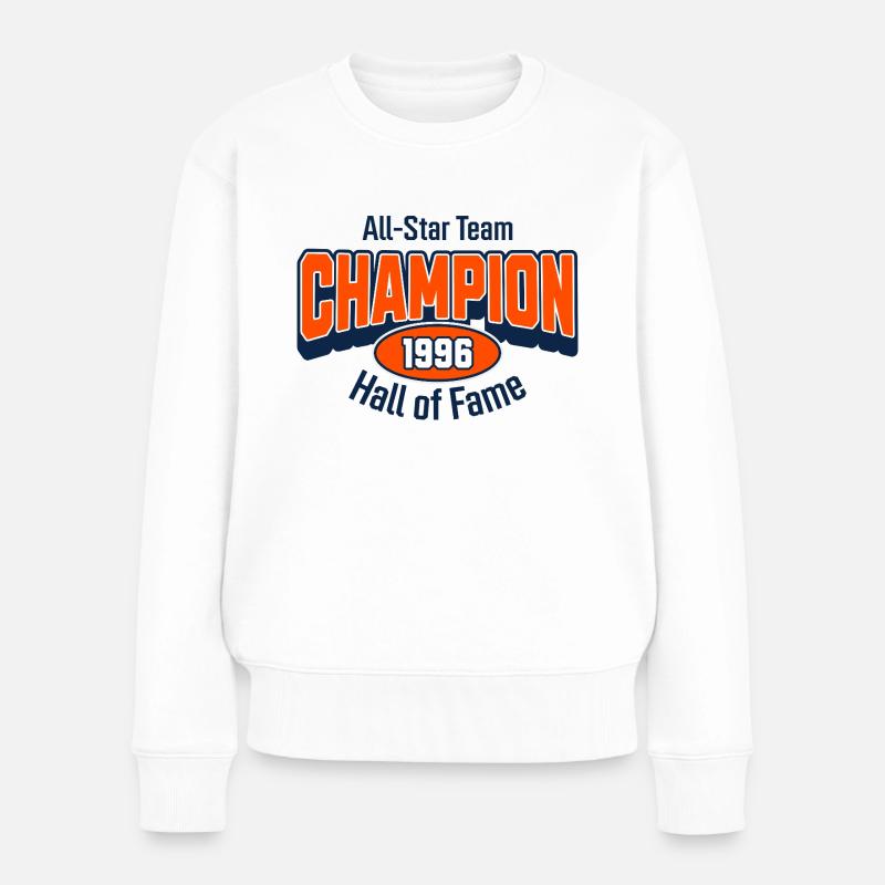 Champion 1996 – Geburtstagsgeschenk College Stil - Frauen Premium Bio Pullover - Weiß
