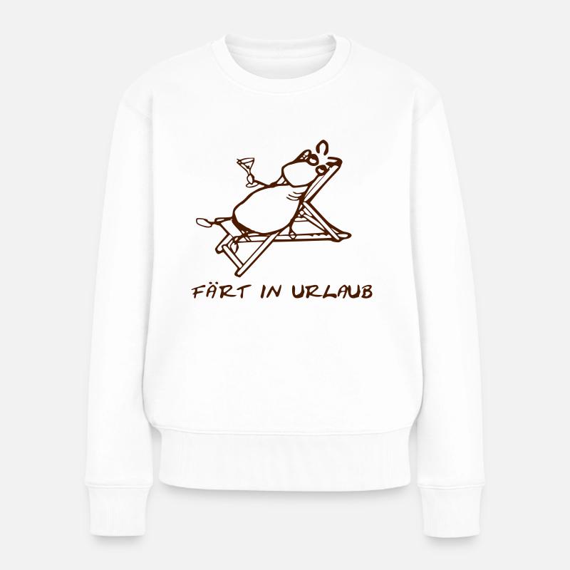Färt in Urlaub - Frauen Premium Bio Pullover - Weiß