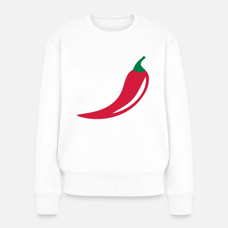 Chilischote - Frauen Premium Bio Pullover - Weiß