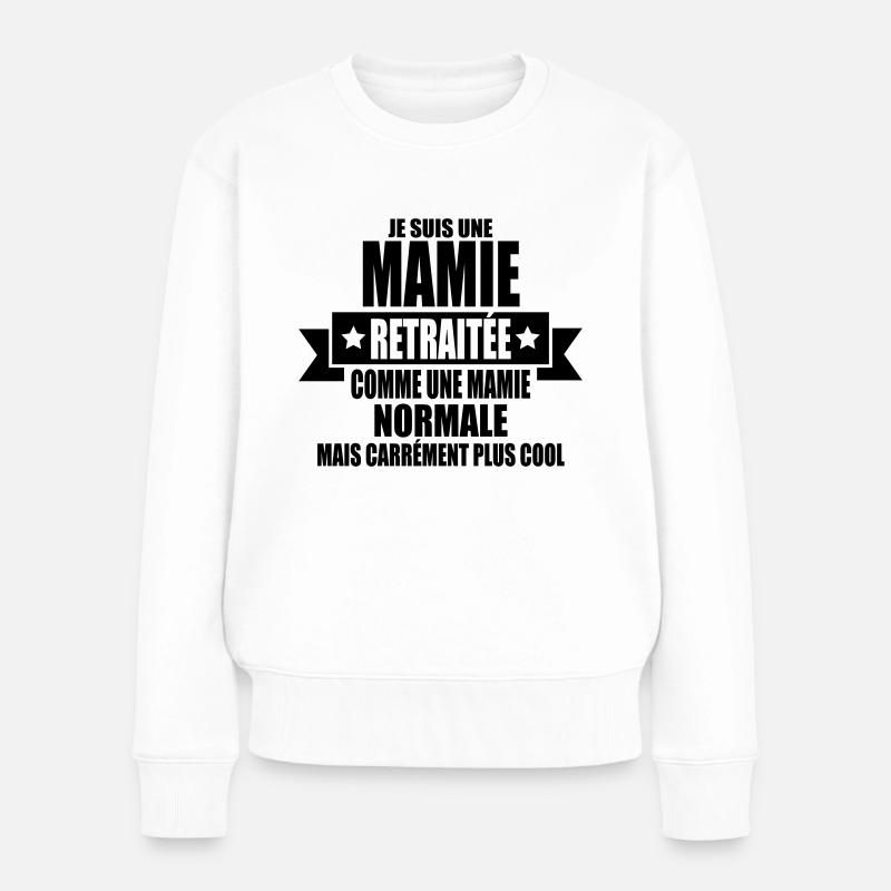 je suis une mamie retraitée - Pull Premium bio Femme - blanc