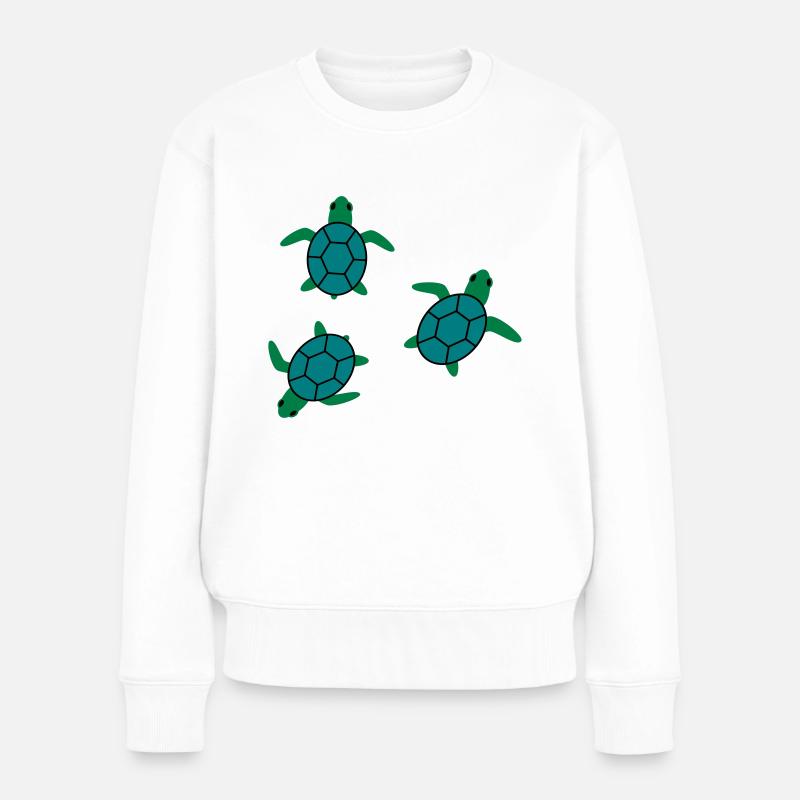 Schildkröte - Frauen Premium Bio Pullover - Weiß