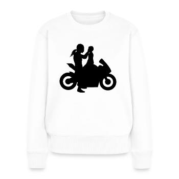 Mère fils motocycliste motocycliste - Pull Premium bio Femme - blanc - Devant - Julia (174cm)