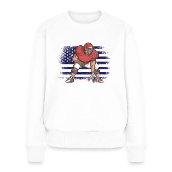 Maillot de football américain Drapeau des États-Unis - Pull Premium bio Femme - blanc - Devant - Julia (174cm)