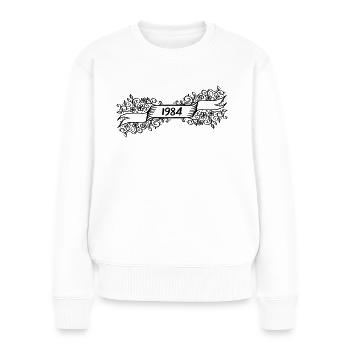 1984 Birthday present - Women's Premium Organic Jumper - white - Front - Julia (174cm)