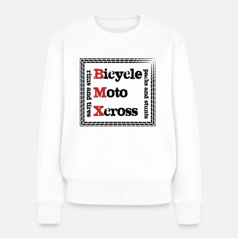 BMX Bicyclemotocross X - Frauen Premium Bio Pullover - Weiß