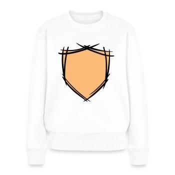 Schild / Wappen Symbol. Hand gezeichnet. Vorlage - Frauen Premium Bio Pullover - Weiß - Vorne - Julia (174cm)