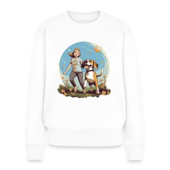 Beagle Mama - Dog Lovers Gift Idea - Women's Premium Organic Jumper - white - Front - Julia (174cm)