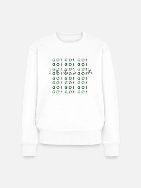 GO GO GO ITALIA - Frauen Premium Bio Pullover - Weiß