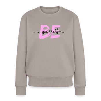 Soyez vous-même ! - Pull Premium bio Femme - taupe - Devant - Julia (174cm)