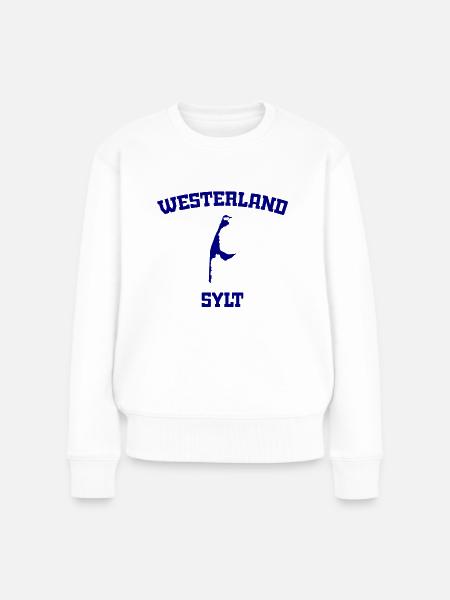 Westerland - Sylt - Nordsee - Anker - Möwe - Insel - Frauen Premium Bio Pullover - Weiß