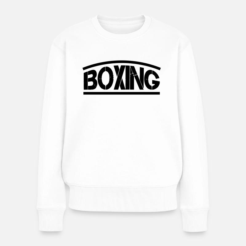 boxing boxen - Frauen Premium Bio Pullover - Weiß
