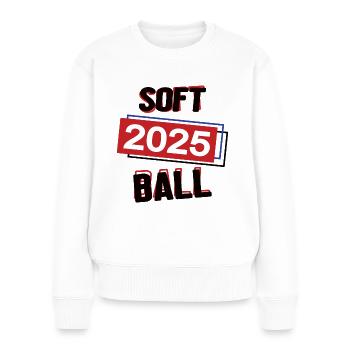 Softball Spielerin Team Turnier Mannschaft 2025 - Frauen Premium Bio Pullover - Weiß - Vorne - Julia (174cm)