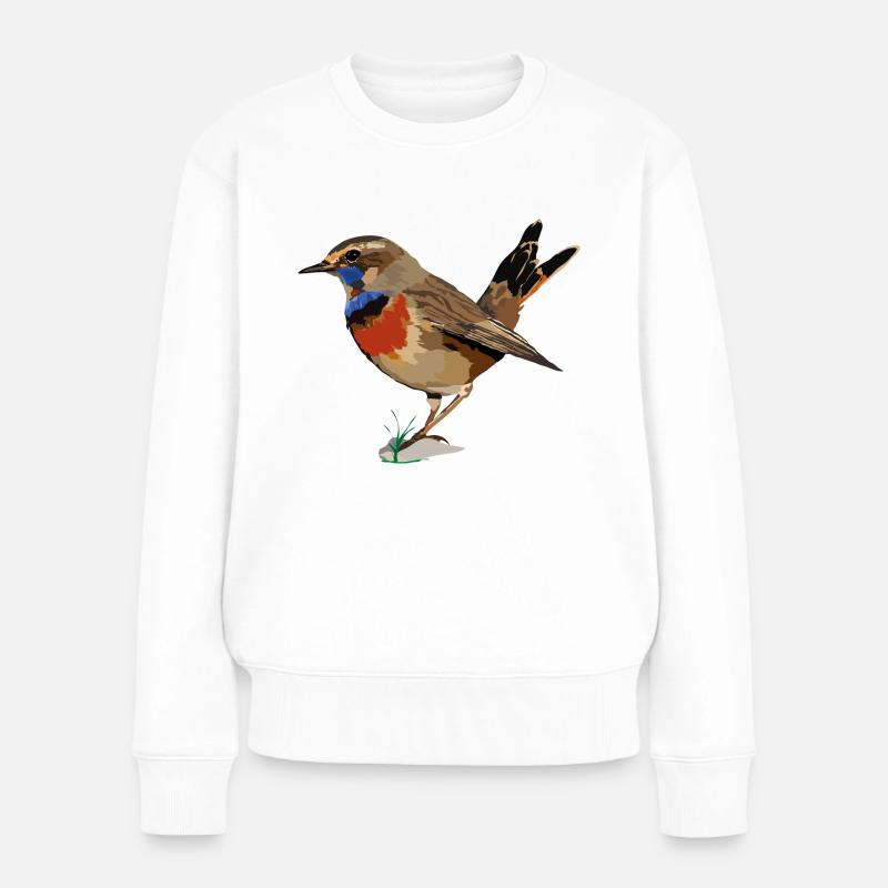 Blaukehlchen_Luscinia svecica - Frauen Premium Bio Pullover - Weiß