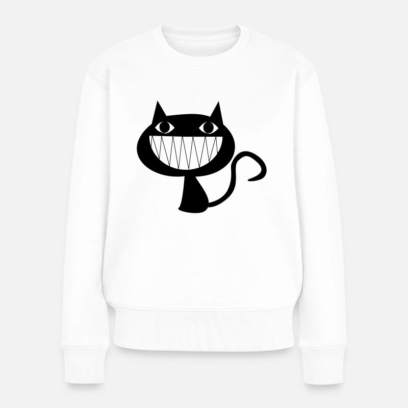 Chat souriant - Pull Premium bio Femme - blanc