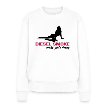 DIESEL SMOKE MAKE HORNY - Pull Premium bio Femme - blanc - Devant - Julia (174cm)