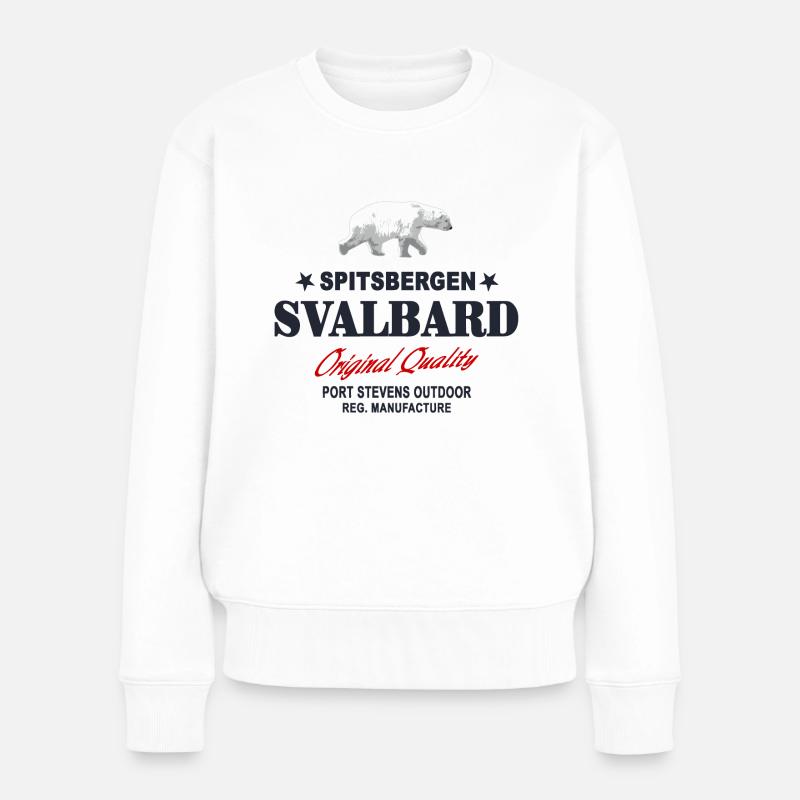 Spitsbergen - Svalbard - Spitzbergen - Polar Bear - Frauen Premium Bio Pullover - Weiß