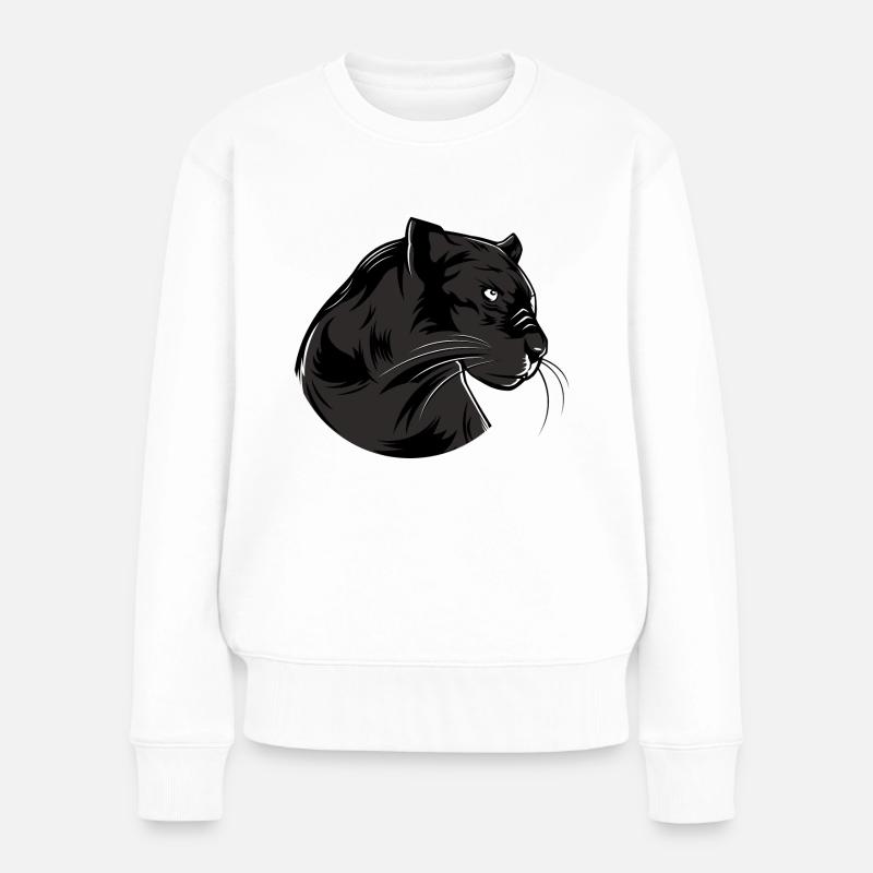 Panther - Frauen Premium Bio Pullover - Weiß