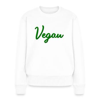 VEGAN - Veganerin - Veganer - tierlieb - Frauen Premium Bio Pullover - Weiß - Vorne - Julia (174cm)