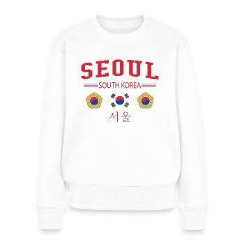 Seoul - Frauen Premium Bio Pullover - Weiß - Vorne - Julia (174cm)
