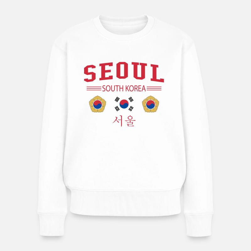 Seoul - Frauen Premium Bio Pullover - Weiß