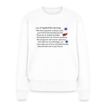 droit de la microbiologie appliquée - Pull Premium bio Femme - blanc - Devant - Julia (174cm)