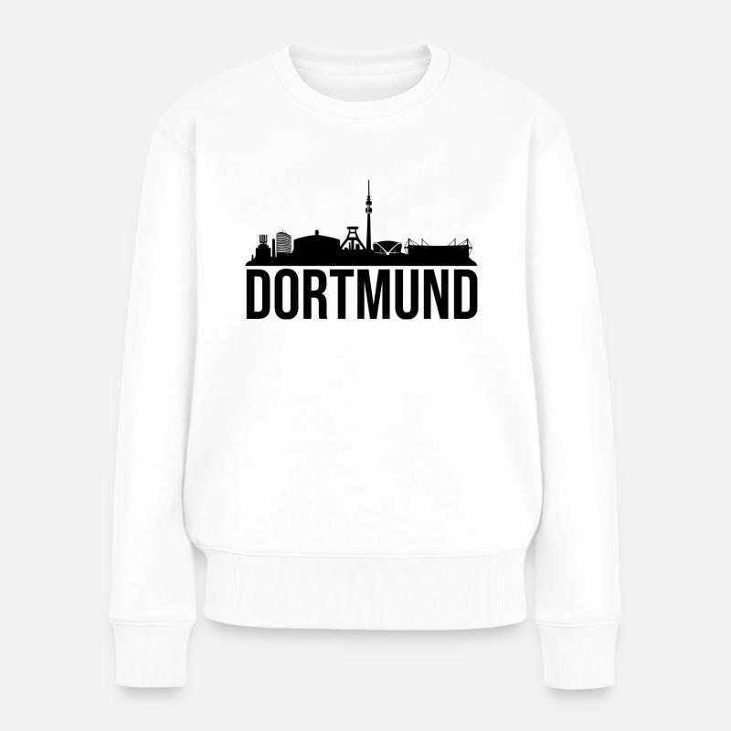 dortmund skyline black - Frauen Premium Bio Pullover - Weiß