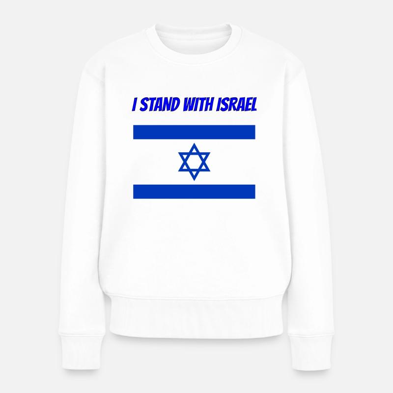 I stand with Israel - Frauen Premium Bio Pullover - Weiß