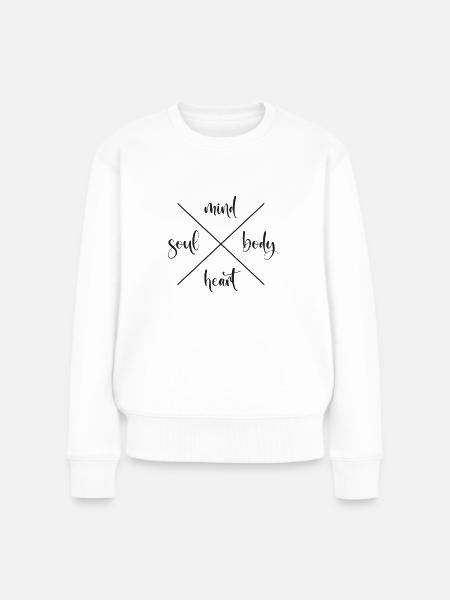 Mind Body Heart Soul I Spirituell I Balance - Frauen Premium Bio Pullover - Weiß